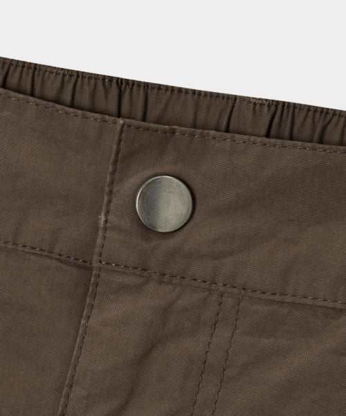 ONE TUCK WIDE CARGO BANDED PANTS - 3 COLORS BROWN