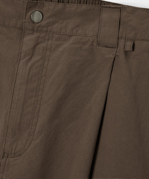 ONE TUCK WIDE CARGO BANDED PANTS - 3 COLORS BROWN