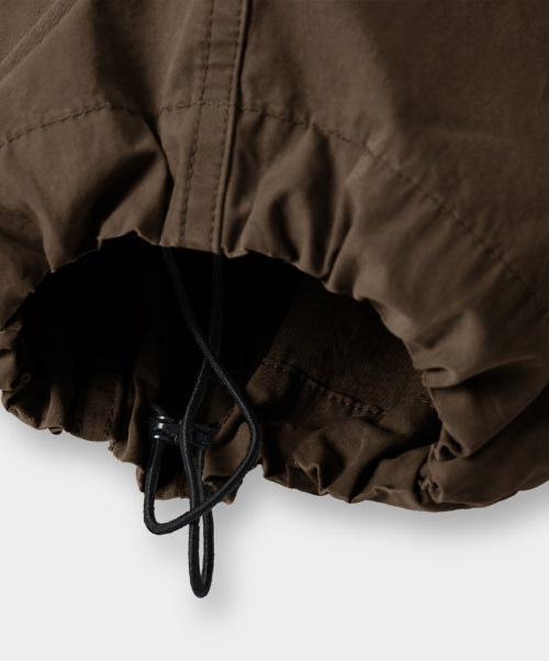 ONE TUCK WIDE CARGO BANDED PANTS - 3 COLORS BROWN