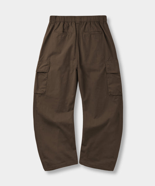 ONE TUCK WIDE CARGO BANDED PANTS - 3 COLORS BROWN