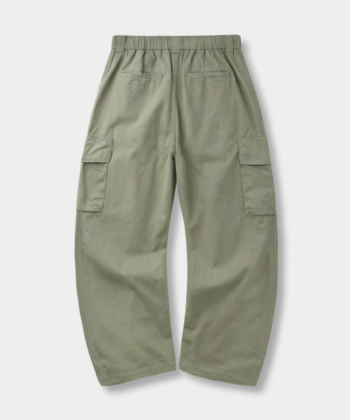 ONE TUCK WIDE CARGO BANDED PANTS - 3 COLORS BROWN