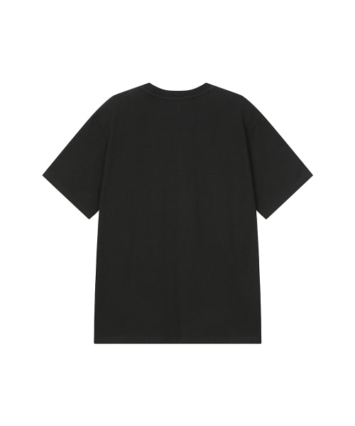 BLOCK LETTERING SHORT SLEEVE TEE - 3 COLORS BLACK