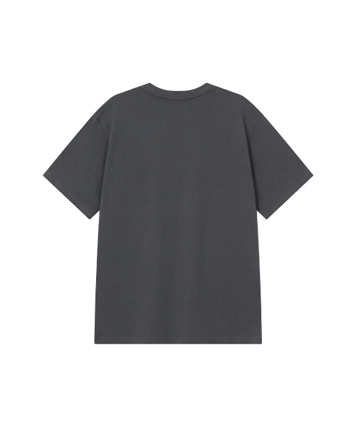 BLOCK LETTERING SHORT SLEEVE TEE - 3 COLORS CHARCOAL