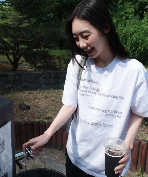 BLOCK LETTERING SHORT SLEEVE TEE - 3 COLORS WHITE