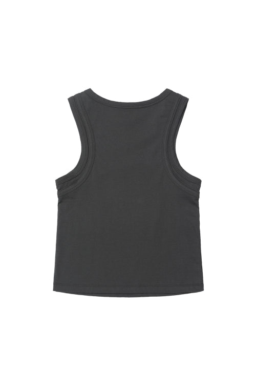 LAYERED SLEEVELESS - 4 COLORS CHARCOAL