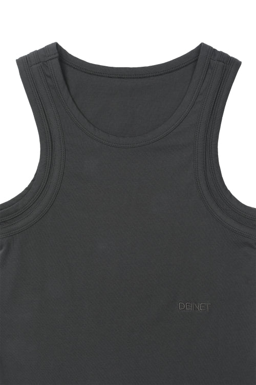 LAYERED SLEEVELESS - 4 COLORS CHARCOAL