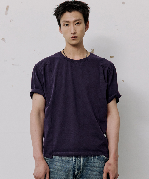 CONTOUR LINE SHORT SLEEVE TEE - 2 COLORS PURPLE