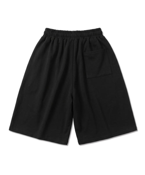 BALLOON CURVED SIDE TUCK BERMUDA PANTS - 2 COLORS BLACK