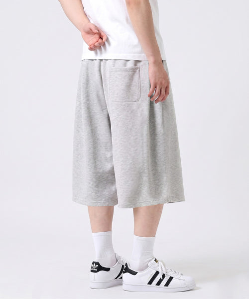 BALLOON CURVED SIDE TUCK BERMUDA PANTS - 2 COLORS MELANGE GREY
