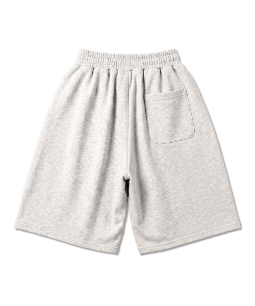 BALLOON CURVED SIDE TUCK BERMUDA PANTS - 2 COLORS MELANGE GREY