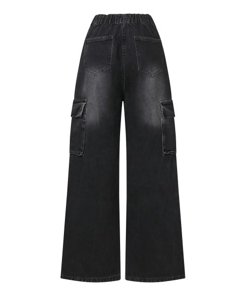 WIDE CARGO PANTS - 2 COLORS BLACK
