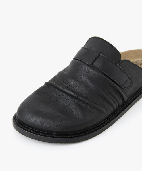ARTISAN SHIRRING MULE BLACK