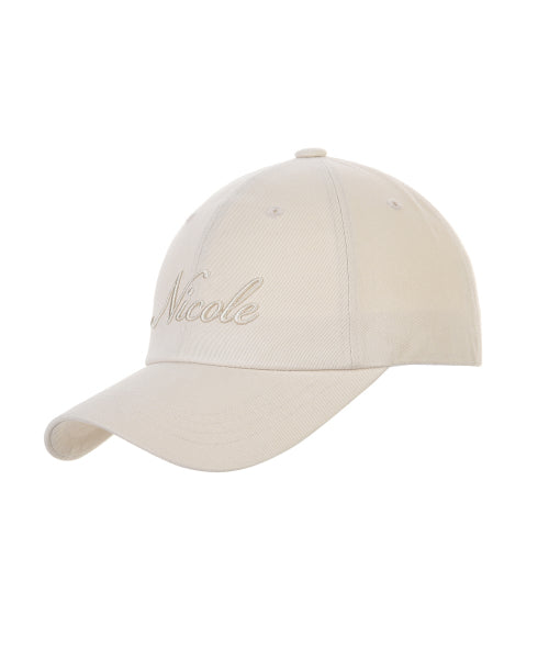 NICOLE LETTERING BALL CAP #徐睿知同款! - 9 COLORS BEIGE