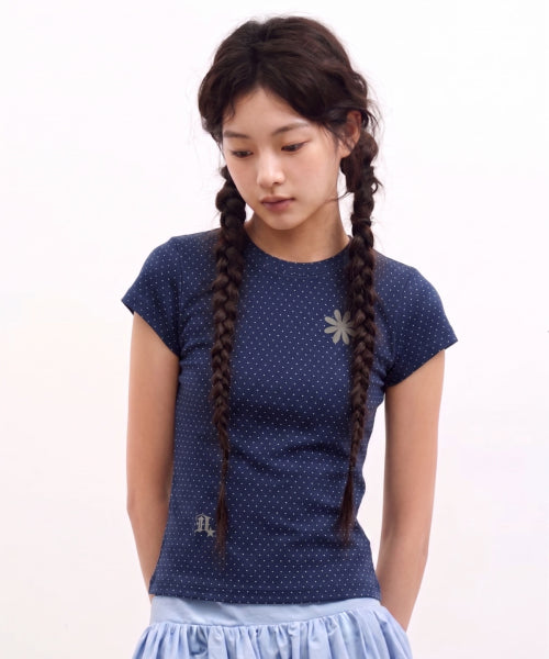 DOT SHORT SLEEVE T-SHIRT - 4 COLORS NAVY