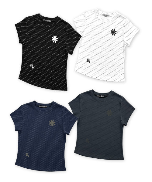 DOT SHORT SLEEVE T-SHIRT - 4 COLORS CHARCOAL