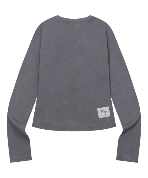 7 BUTTON HENLEY NECK LONG SLEEVE TEE - 3 COLORS BLACK