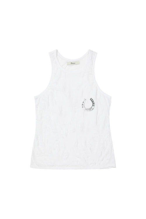 HORSESHOE PRINT SLEEVELESS - 3 COLORS WHITE