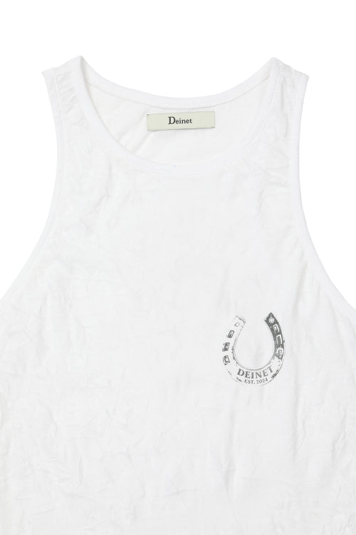 HORSESHOE PRINT SLEEVELESS - 3 COLORS WHITE