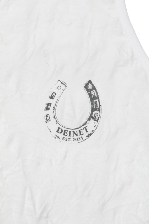 HORSESHOE PRINT SLEEVELESS - 3 COLORS WHITE