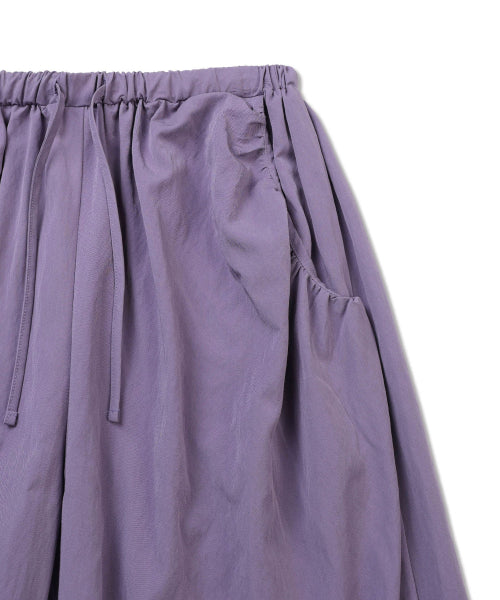 BUTTON DETAIL SHIRRING PANTS - 3 COLORS PURPLE