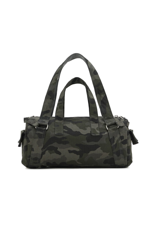 EYELET CAMOUFLAGE MINI DUFFLE BAG CHARCOAL