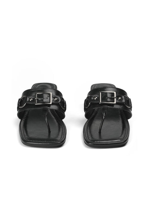 STUD SQUARE FLIP FLOP - 3 COLORS BLACK