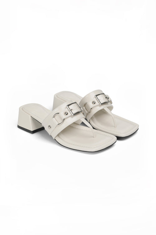 STUD SQUARE FLIP FLOP - 3 COLORS WHITE