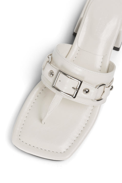 STUD SQUARE FLIP FLOP - 3 COLORS WHITE