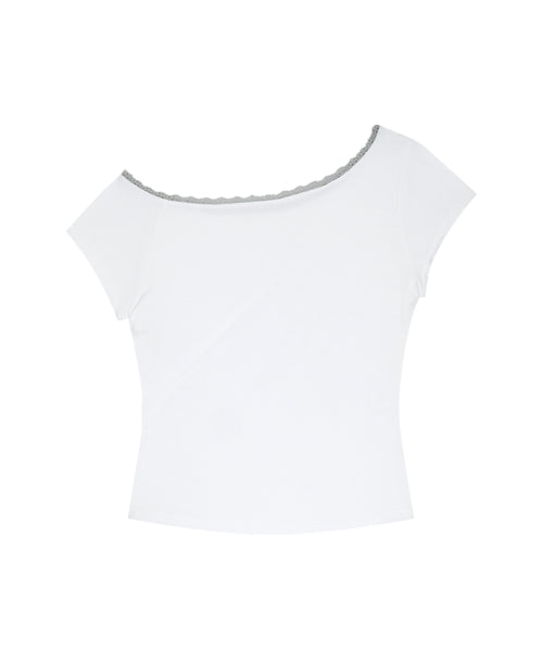 FLORAL SHIRRING TOP - 3 COLORS WHITE