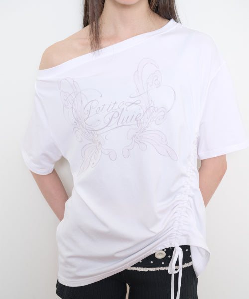 SAESO FAIRY ONE SHOULDER T-SHIRT PINK - 3 COLORS WHITE