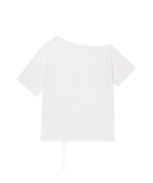 SAESO FAIRY ONE SHOULDER T-SHIRT PINK - 3 COLORS WHITE