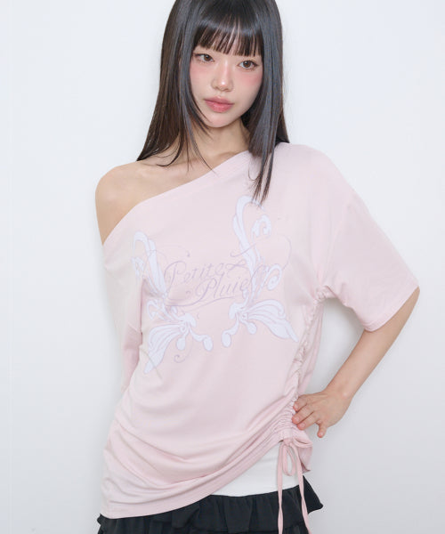 SAESO FAIRY ONE SHOULDER T-SHIRT PINK - 3 COLORS PINK