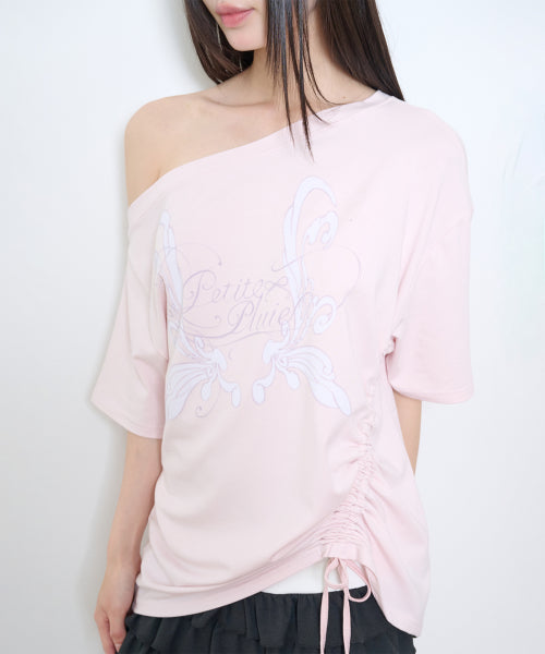 SAESO FAIRY ONE SHOULDER T-SHIRT PINK - 3 COLORS PINK