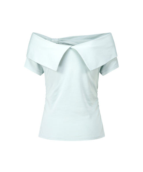 SAESO DEER BOW OFF-SHOULDER TEE - 3 COLORS MINT
