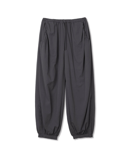 BUTTON DETAIL SHIRRING PANTS - 3 COLORS CHARCOAL