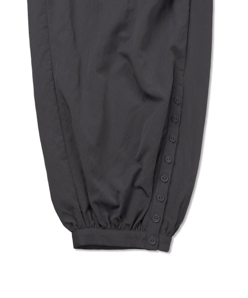 BUTTON DETAIL SHIRRING PANTS - 3 COLORS CHARCOAL