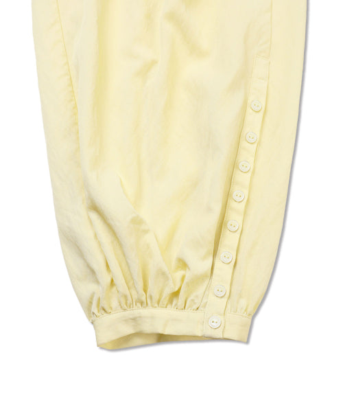 BUTTON DETAIL SHIRRING PANTS - 3 COLORS BUTTER