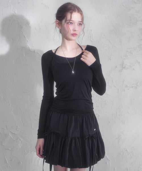 BRYN SEE-THROUGH HALTER NECK SLEEVELESS - 6 COLORS BLACK
