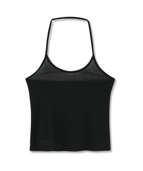 BRYN SEE-THROUGH HALTER NECK SLEEVELESS - 6 COLORS BLACK