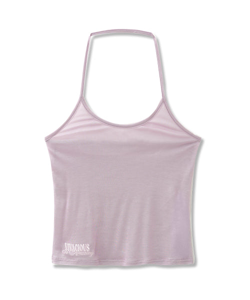 BRYN SEE-THROUGH HALTER NECK SLEEVELESS - 6 COLORS BLACK