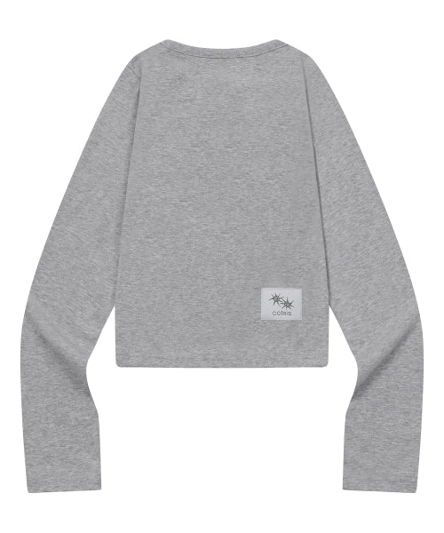 RUBEN SLIT V-NECK LONG SLEEVE TEE - 3 COLORS BLACK