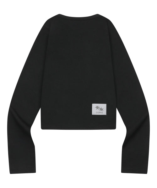 RUBEN SLIT V-NECK LONG SLEEVE TEE - 3 COLORS BLACK