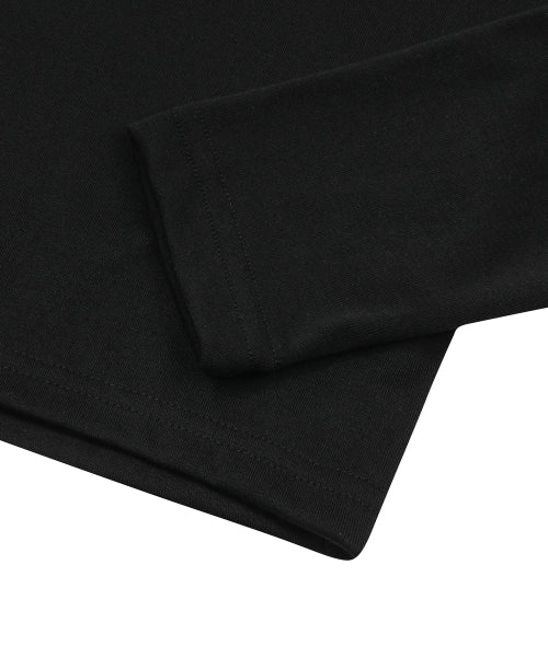 RUBEN SLIT V-NECK LONG SLEEVE TEE - 3 COLORS BLACK
