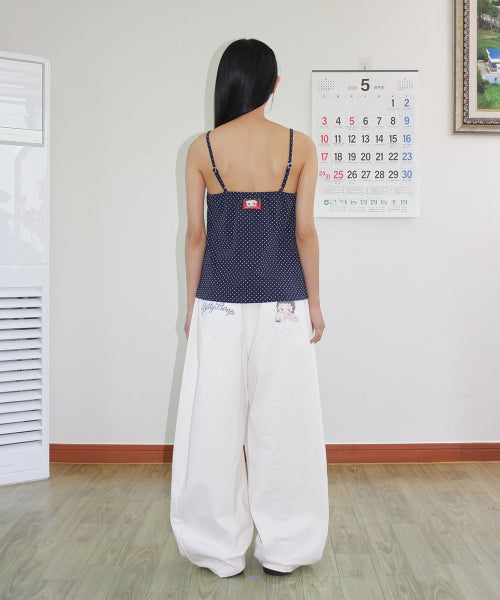 RONRON BETTY BOOP CHARM DOT CAMI TOP SLEEVELESS - 3 COLORS NAVY