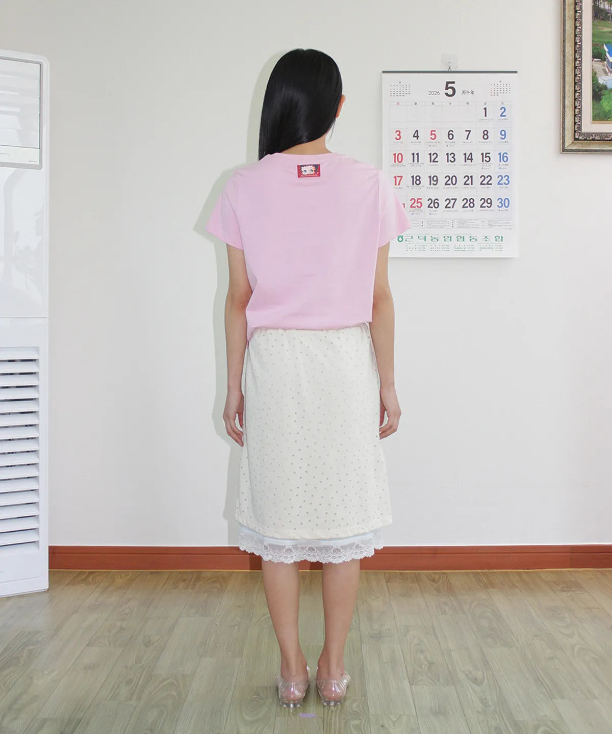 RONRON BETTY BOOP RIBBON APPLIQUE CROP TEE - 2 COLORS