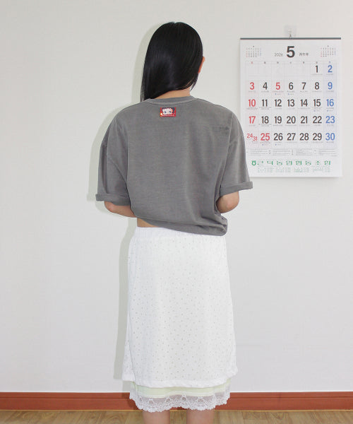 RONRON BETTY BOOP PIGMENT RIBBON OVERFIT TEE - 2 COLORS CHARCOAL