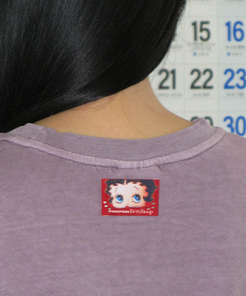 RONRON BETTY BOOP PIGMENT RIBBON OVERFIT TEE - 2 COLORS PURPLE