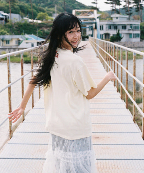 RONRON BETTY BOOP RIBBON BASIC FIT TEE SOFT YELLOW