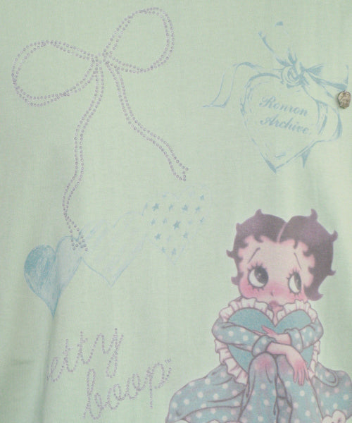 RONRON BETTY BOOP DREAMY RIBBON OVERFIT TEE - 3 COLORS MINT