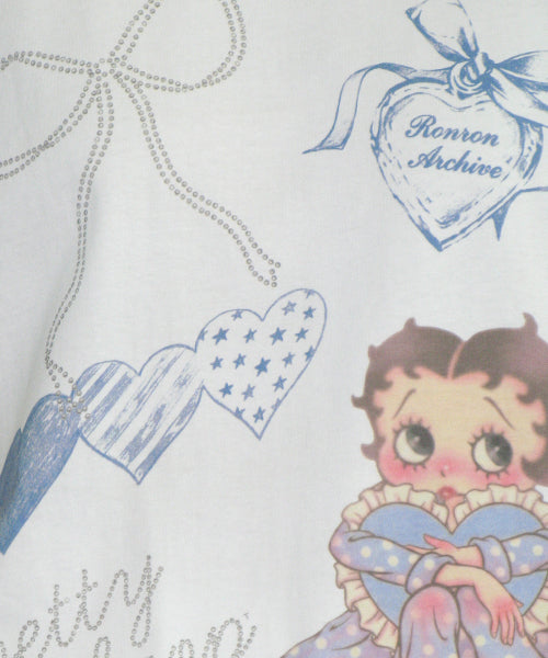 RONRON BETTY BOOP DREAMY RIBBON OVERFIT TEE - 3 COLORS WHITE
